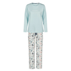 By Louise Dames pyjama set lang blauw gebloemd