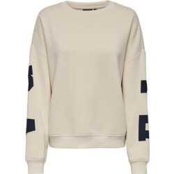 Only Onlsweat ls backsleeve print off-white