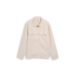 Tom Tailor Cotton linnen shirt jacket beige