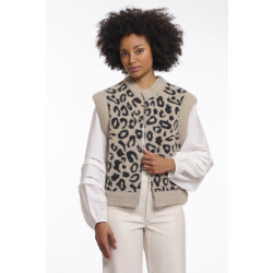 Rino & Pelle Elona.5012621 rino&pelle short waistcoat desert leopard