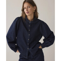 Summum 2s3381-5203 492 blouse cotton lurex denim night blue denim