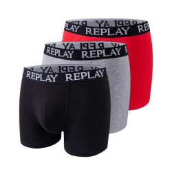 Replay Heren boxershort met gestikt gulpdetail logo (set van 3)