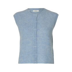 Selected Femme slflulu sl button o-neck vest ex 16098808 cashmere blue