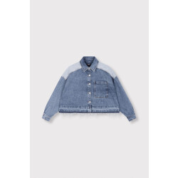 Alix The Label Mixed denim blouse blue denim