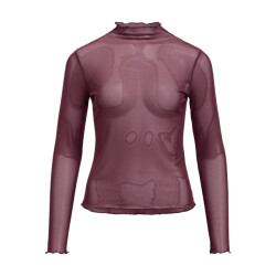 Object objnela ls o-neck mesh top rep 23046001 mauve wine