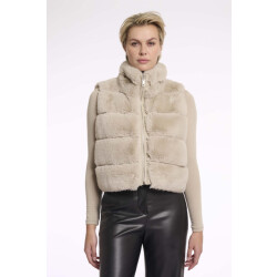 Rino & Pelle May.7002511 faux fur waistcoat with pu det