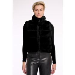 Rino & Pelle May.7002511 faux fur waistcoat with pu det