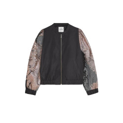 Summum 1s1275-12336 bomber jacket leaves jacquard