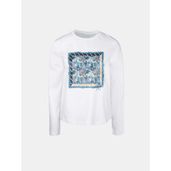 Mucho Gusto ® t-shirt lange mouwen wit blauwe cheetahprint