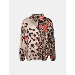 Mucho Gusto ® blouse sirmione gemengde dierenprint met kusjes