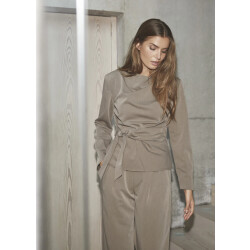 Co'Couture Tengacc pleat blouse strik walnut