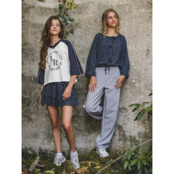 Looxs Revolution Sporty pantalon wide leg mouse grey voor meisjes in de kleur