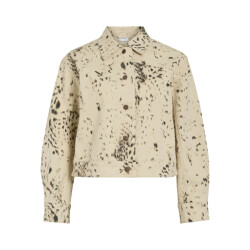 Vila visanora l/s print denim jacket/bfs 14113207 birch