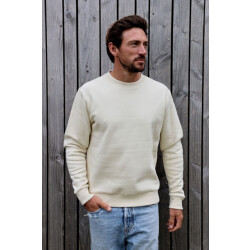 Kultivate 2401031006 basic crew 297 bone white heren sweater kultiv