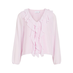 Vila Viane ls v-neck frill top noos licht