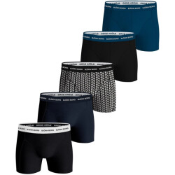 Björn Borg heren boxershort cotton stretch 5-pack blauw/multicolour/zwart maat m