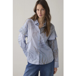 Summum 2s3429-12367 blouse striped flowers print