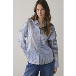 Summum 2s3429-12367 blouse striped flowers print