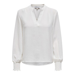 Only Onlmette v-neck ls smock top noos wvn off-white