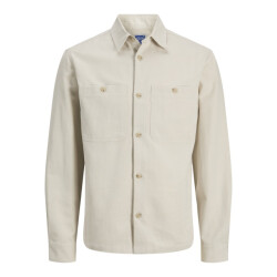 Jack & Jones Jprblurayle linen bl. solid ls shirt sn ecru dessin