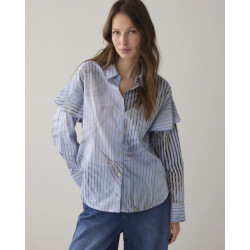 Summum 2s3429-12367 423 blouse flowers and stripes softblue