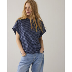 Summum 3s5258-30762 495 top two tone lurex stripe midnightblue