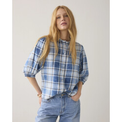 Summum 2s3405-12181 490 blouse indigo check indigo