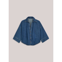 Summum 2s3346-5184 453 blouse denim kimono light cotton twill denim