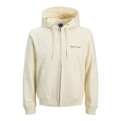Jack & Jones Jornorrebro emb sweat zip hood noos ecru