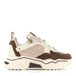 DWRS Label Dwrs pluto off white dark brown lage sneakers dames