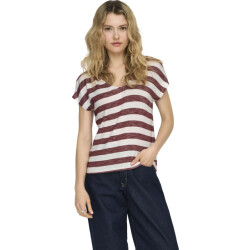 Only Onllira s/s v-neck top jrs noos spiced apple/cloud