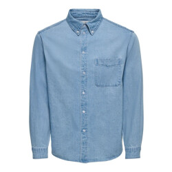 Only & Sons Onsorson regular yfm dnm shirt blue denim