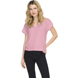 Only Onlfree life s/s v-neck lace top jrs romance rose/