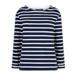 Red Button Sweater srb4755 terry stripe darkblue