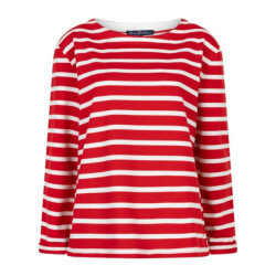 Red Button Sweater srb4755 terry stripe red