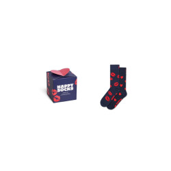 Happy Socks Unisex sokken kus print valentijn giftbox 2-paar donkerblauw