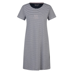 By Louise Dames lang nachthemd korte mouwen donker gestreept