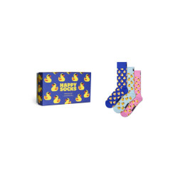Happy Socks Heren sokken rubberen badeendjes print giftbox 3-pack blauw/lichtblauw/roze