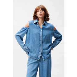 Catwalk Junkie 2601021609 open shoulder denim blouse