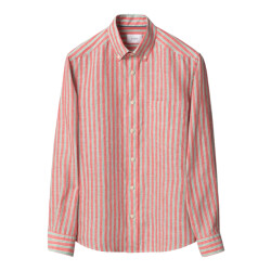 Eton Multi striped linen shirt lange mouw overhemden 100014792