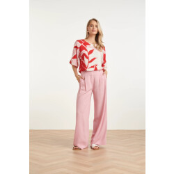 Smashed Lemon Top met wijde mouwen en botanische print |