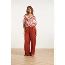 Smashed Lemon Wijde top met roze zebra-style print |