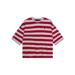 Alix The Label Ladies knitted block stripe t-shirt t-shirts 2602880607