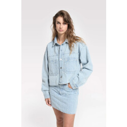 Homage to Denim H-cs26m05 mini skirt with allover distressed