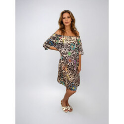 Mucho Gusto Jurk poggia luipaardbloem elegantie