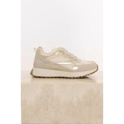 Rino & Pelle Fieve.1002621 rino&pelle mixed material sneaker taupe light gold