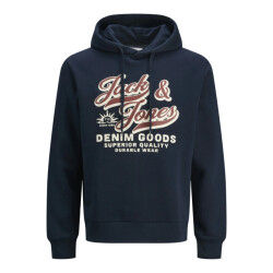 Jack & Jones Heren hoodie jjelogo logo print donker
