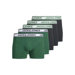 Jack & Jones Heren boxershorts trunks jacnolan 5-pack effen groen/donkerblauw
