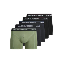 Jack & Jones Heren boxershorts trunks jactimothy 5-pack effen groen/donkerblauw/zwart