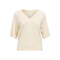 Object objthess 2/4 lo v-neck knit top noo 23045806 sandshell